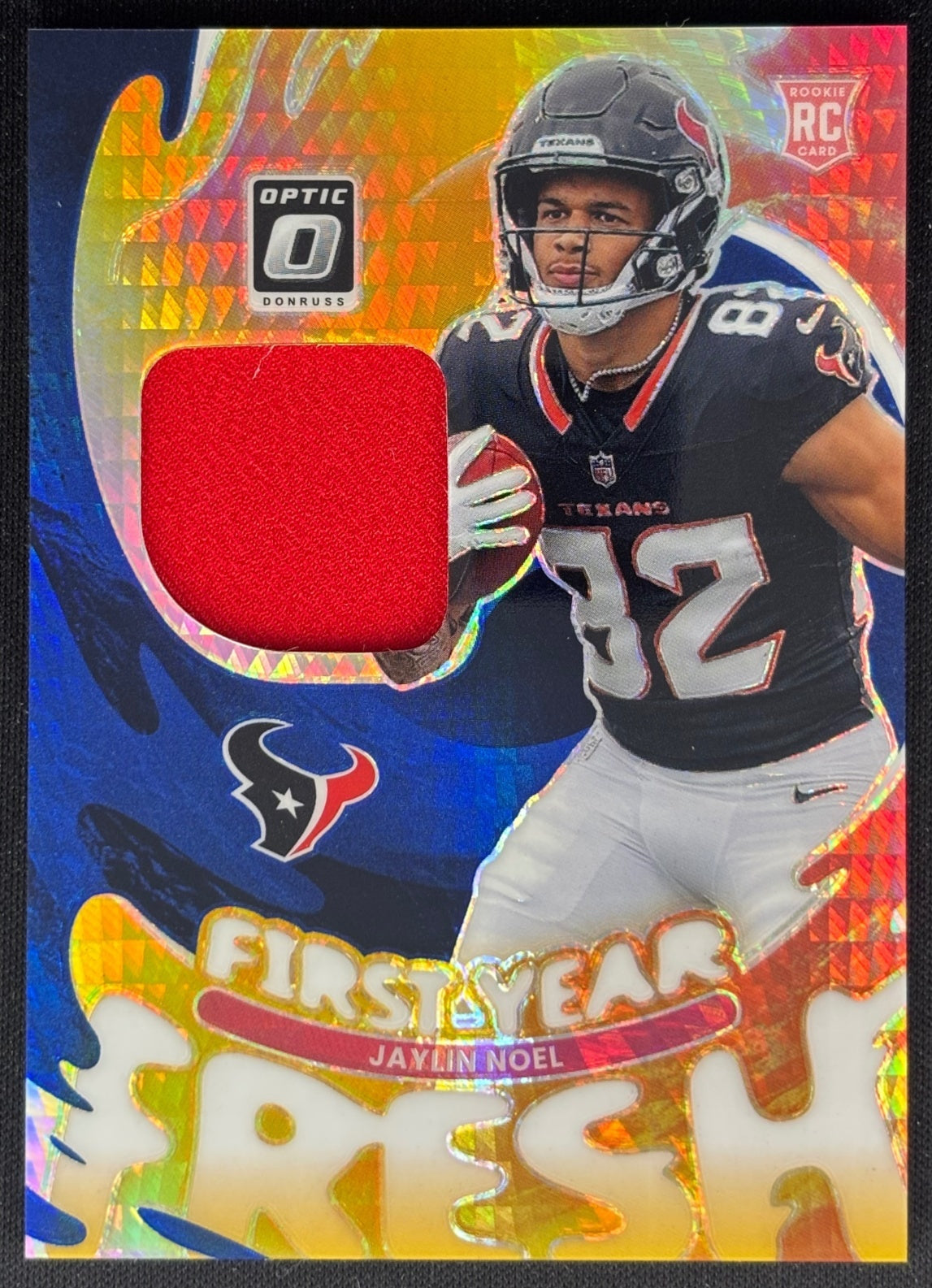 Jaylin Noel 2025 Panini Donruss Optic First Year Fresh Blue Hyper Prizm Texans Sports Trading Cards
