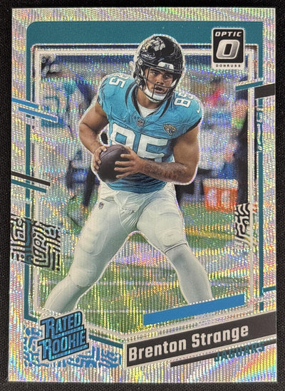 Brenton Strange 2023 Panini Donruss Optic Wave Prizm /300 Jaguars Sports Trading Cards