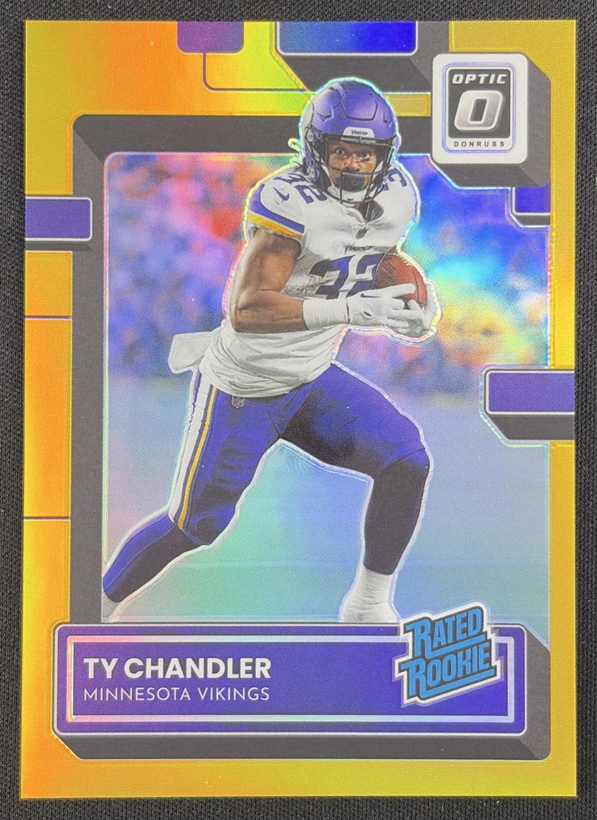 Ty Chandler 2022 Panini Donruss Optic Gold /10 Vikings Sports Trading Card