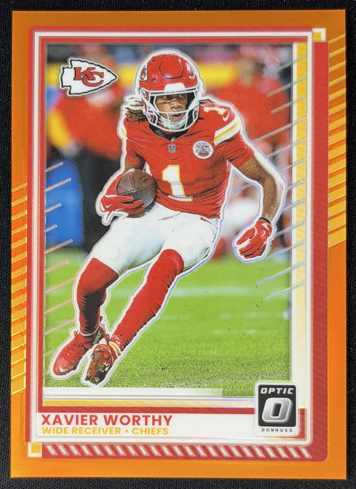 Xavier Worthy 2025 Panini Donruss Optic Orange Prizm /299 Chiefs Default Title Sports Trading Cards