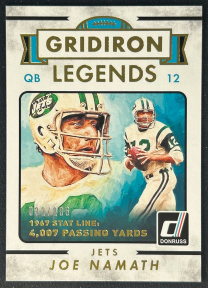 Joe Namath 2015 Donruss Stat Line Season /286 Jets - front