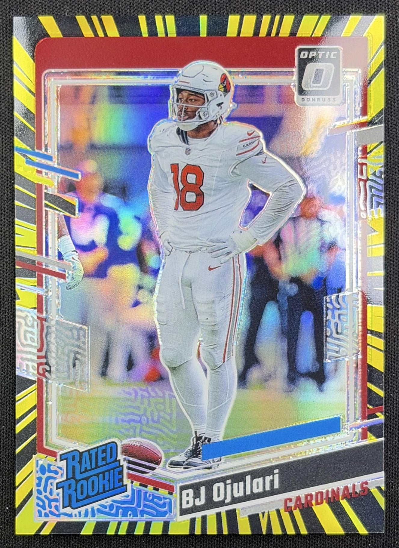 BJ Ojulari 2023 Panini Donruss Optic Electricity Prizm /69 Cardinals front