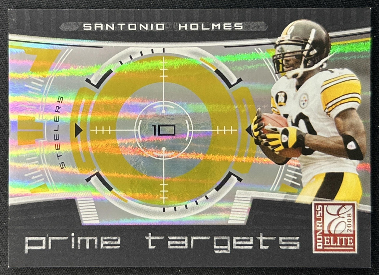 Santonio Holmes 2008 Donruss Elite Prime Targets Gold /800 Steelers front