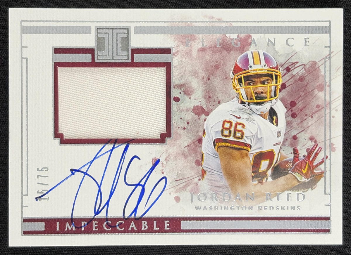 Jordan Reed 2019 Panini Impeccable Elegance Veteran Patch Autos /75 Redskins Sports Trading Card