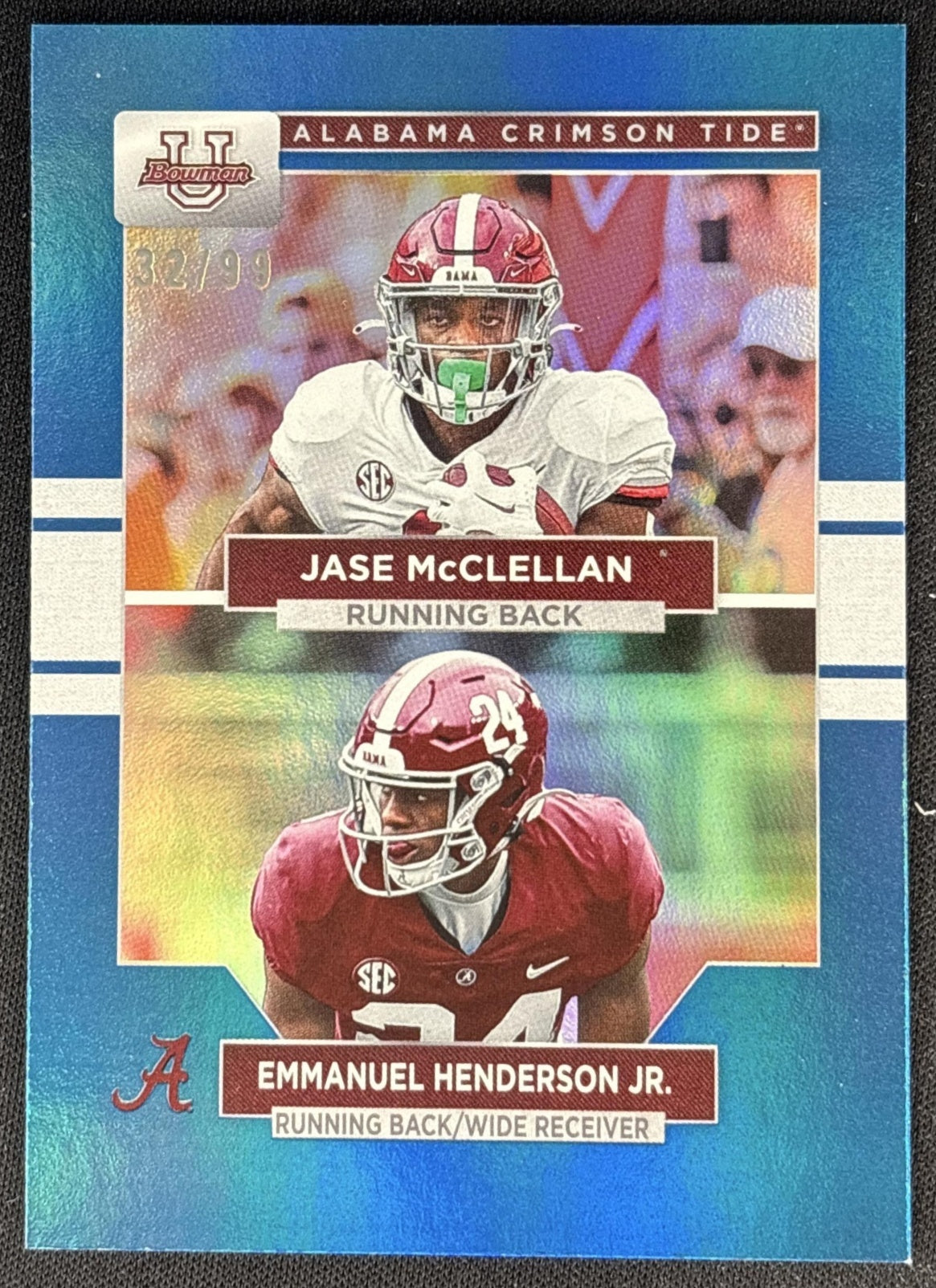 Jase McClellan Emmanuel Henderson Jr. 2023 University Alabama Crimson Tide Blue Foil /99