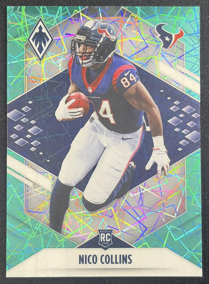 Nico Collins 2021 Panini Phoenix Green Lazer /25 Texans Sports Trading Card