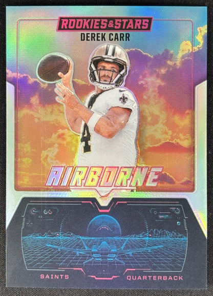 Derek Carr 2025 Rookies & Stars Airborne Silver Saints Sports Trading Card