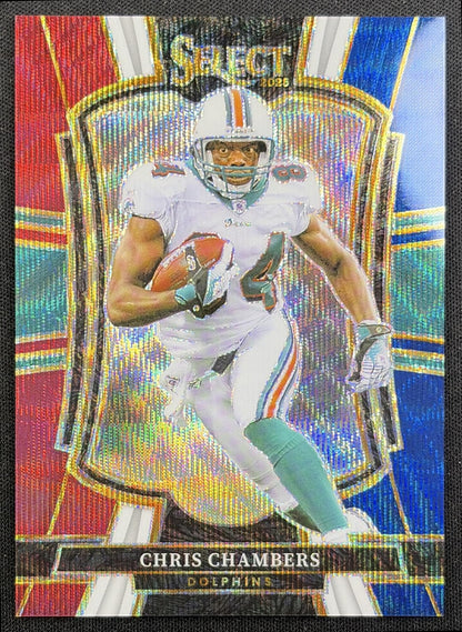 Chris Chambers 2025 Panini Select Premier Level Tri-Color Prizm /299 Dolphins