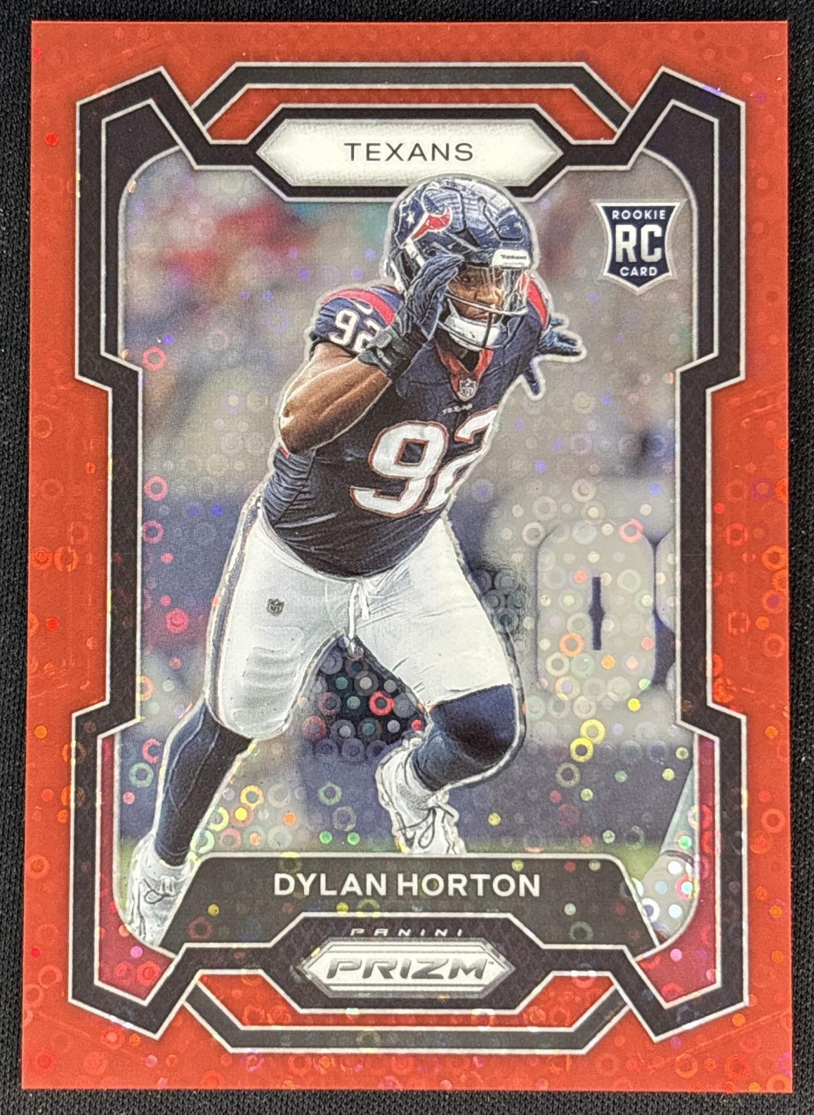 Dylan Horton 2023 Panini Prizm No Huddle Red /70 Texans Front