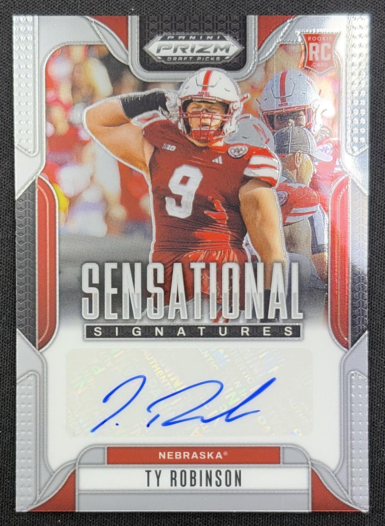 Ty Robinson 2025 Panini Prizm Draft Picks Sensational Signatures Cornhuskers front