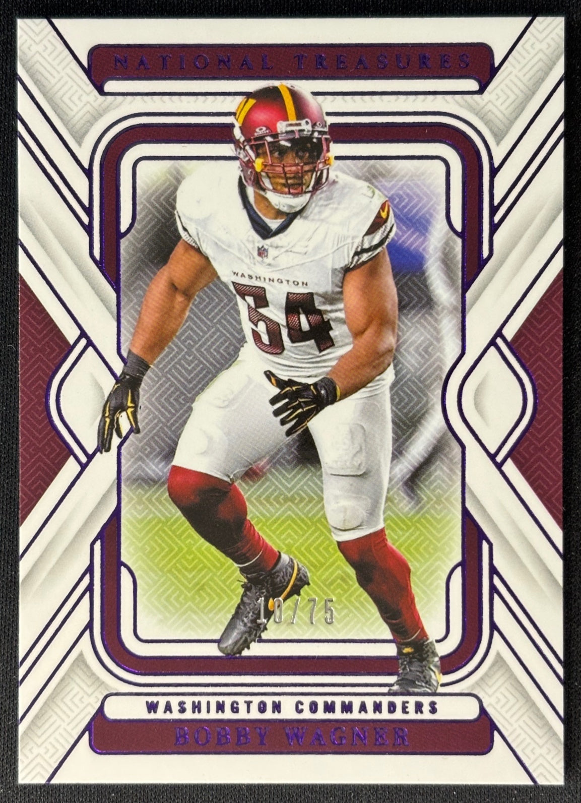 Bobby Wagner 2024 National Treasures Purple /75 Commanders front | Wayne Collection