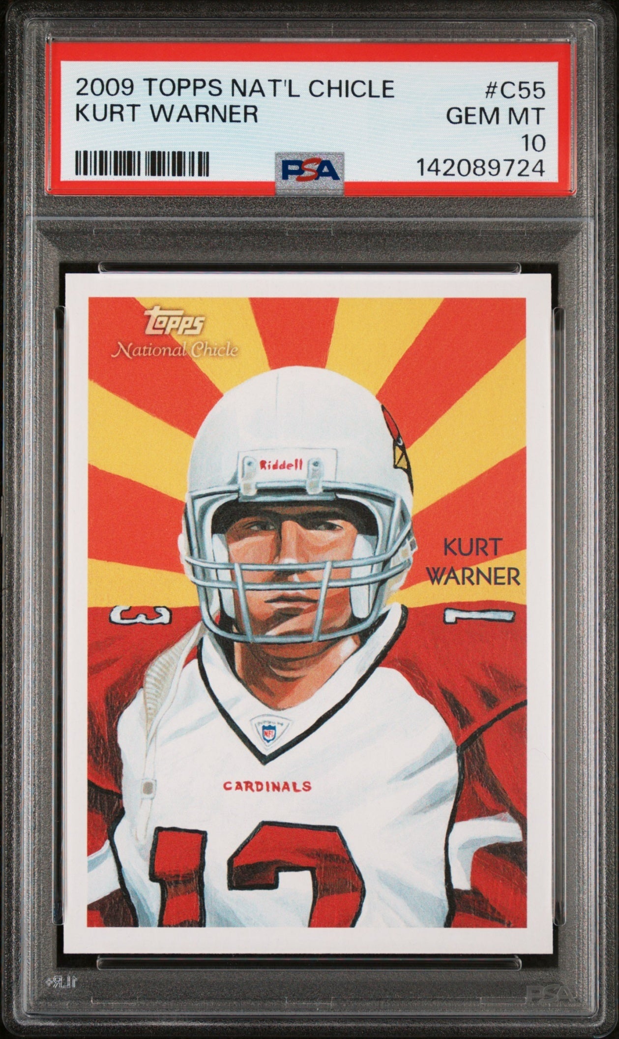 Kurt Warner 2009 Topps National Chicle PSA 10 Cardinals front