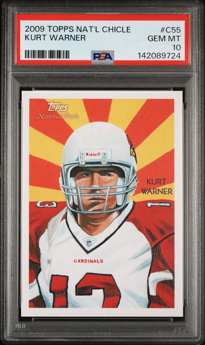 Kurt Warner 2009 Topps National Chicle PSA 10 Cardinals front