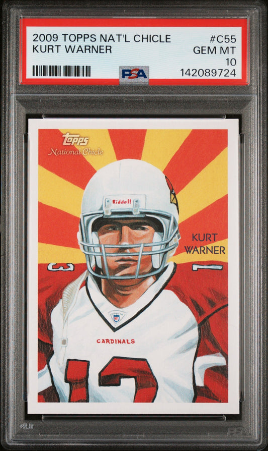 Kurt Warner 2009 Topps National Chicle PSA 10 Cardinals front