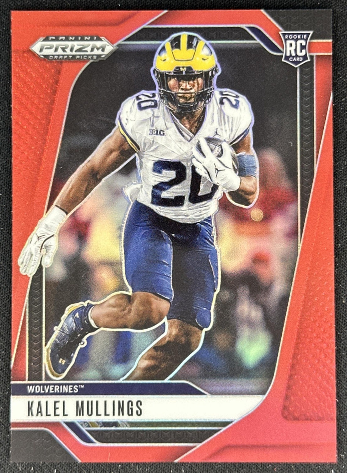 Kalel Mullings 2025 Panini Prizm Draft Picks Red /399 Wolverines front