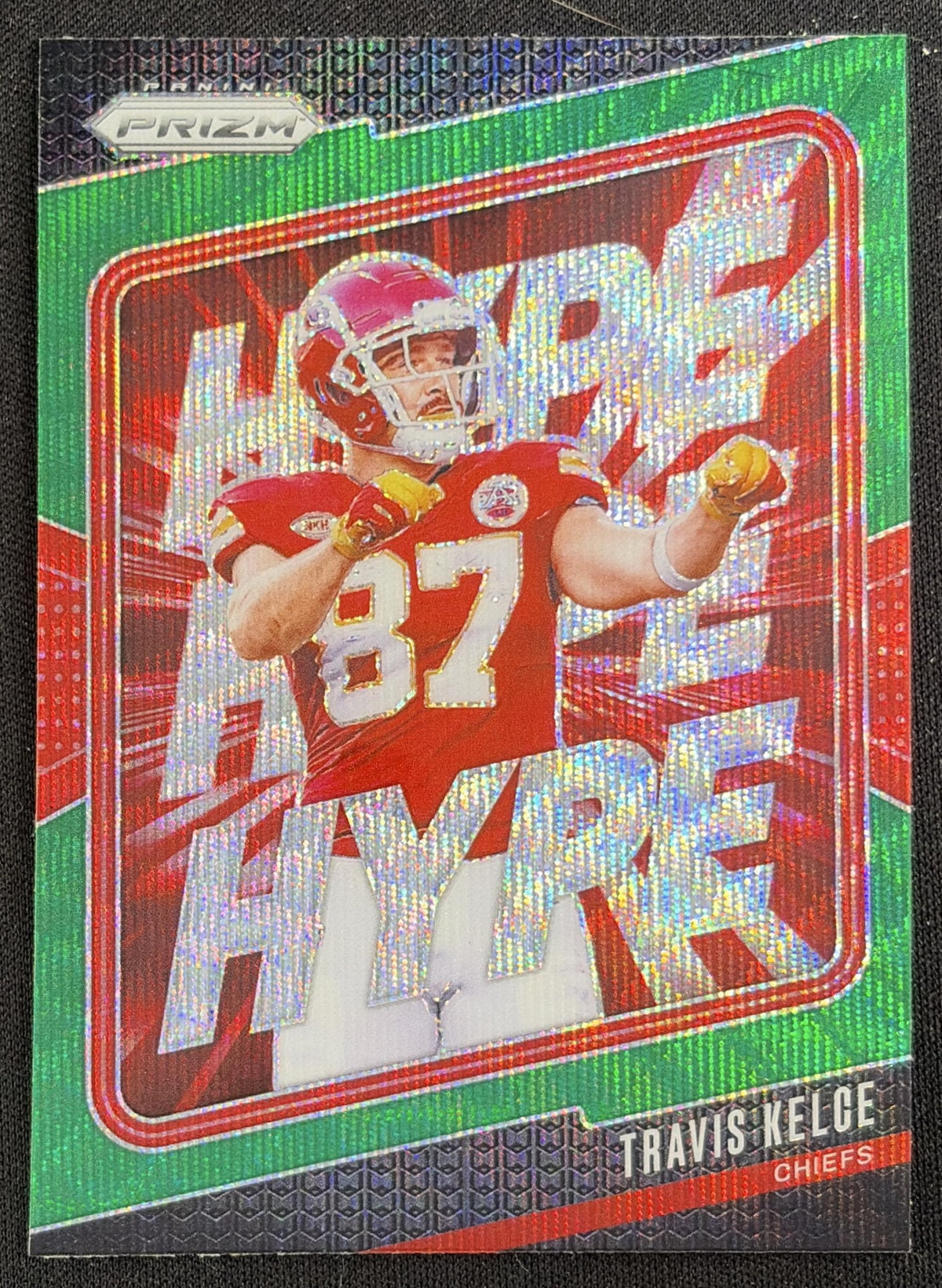 Travis Kelce 2024 Panini Prizm Hype Green Wave Chiefs Sports Trading Card