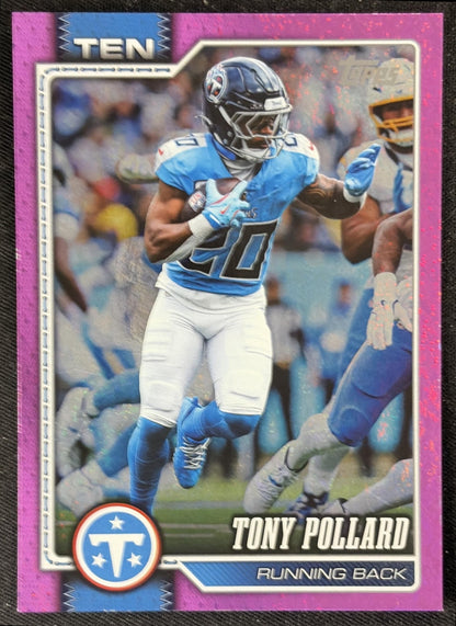 Tony Pollard 2026 Topps Pink Diamante Foil Titans front