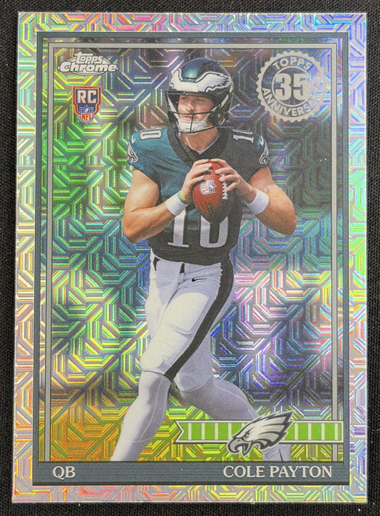 Cole Payton 2026 Topps 1991 Chrome Rookie Mojo Refractor Eagles