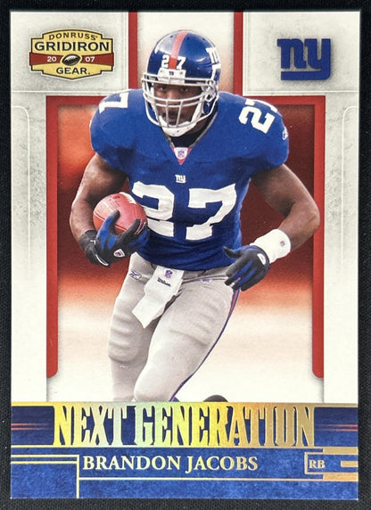 Brandon Jacobs 2007 Gridiron Gear Next Generation Gold Holofoil /100 Giants front