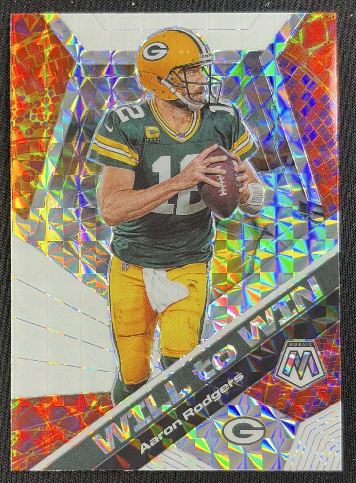 Aaron Rodgers 2020 Panini Mosaic Will to Win Mosaic Prizm Packers