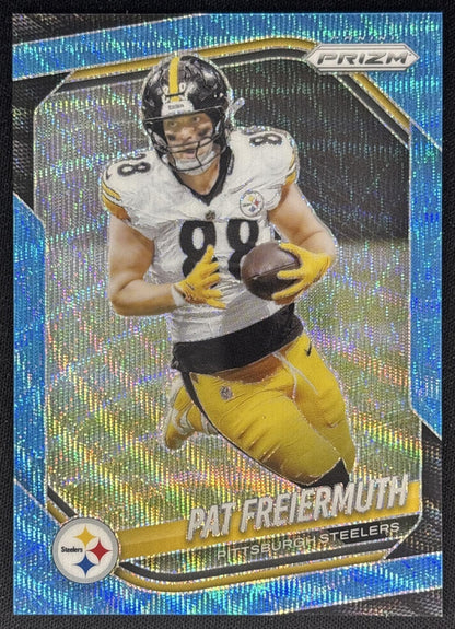 Pat Freiermuth 2025 Panini Prizm Blue Wave /230 Steelers