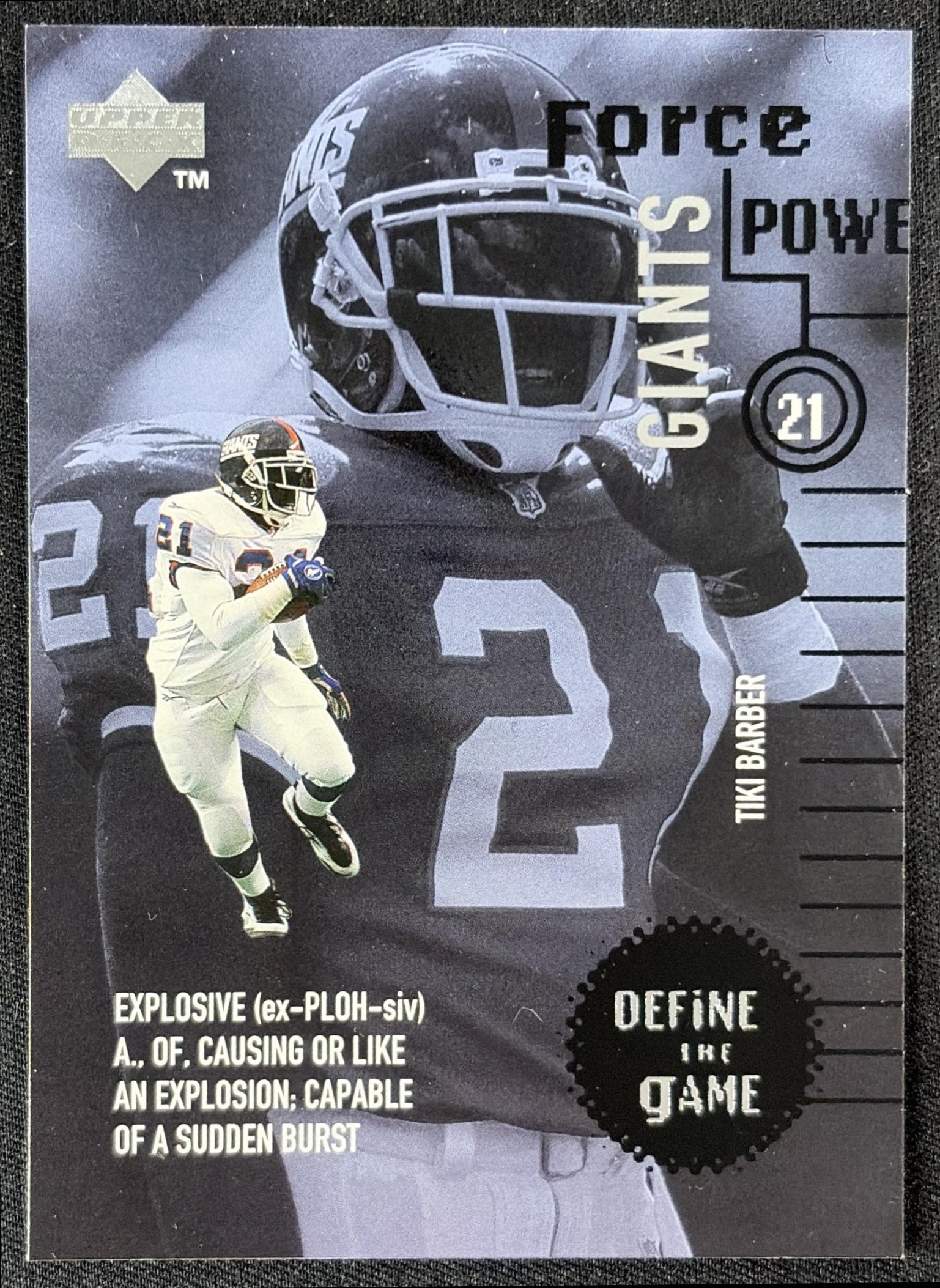 Tiki Barber 1998 Upper Deck Define the Game Giants