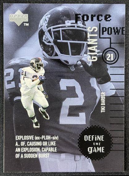 Tiki Barber 1998 Upper Deck Define the Game Giants