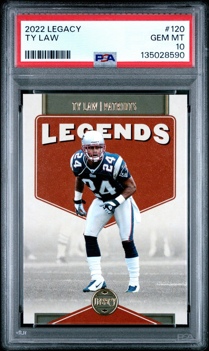 Ty Law 2022 Panini Legacy PSA 10 Patriots front
