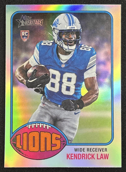 Kendrick Law 2026 Topps Heritage Chrome Refractor Lions Sports Trading Card