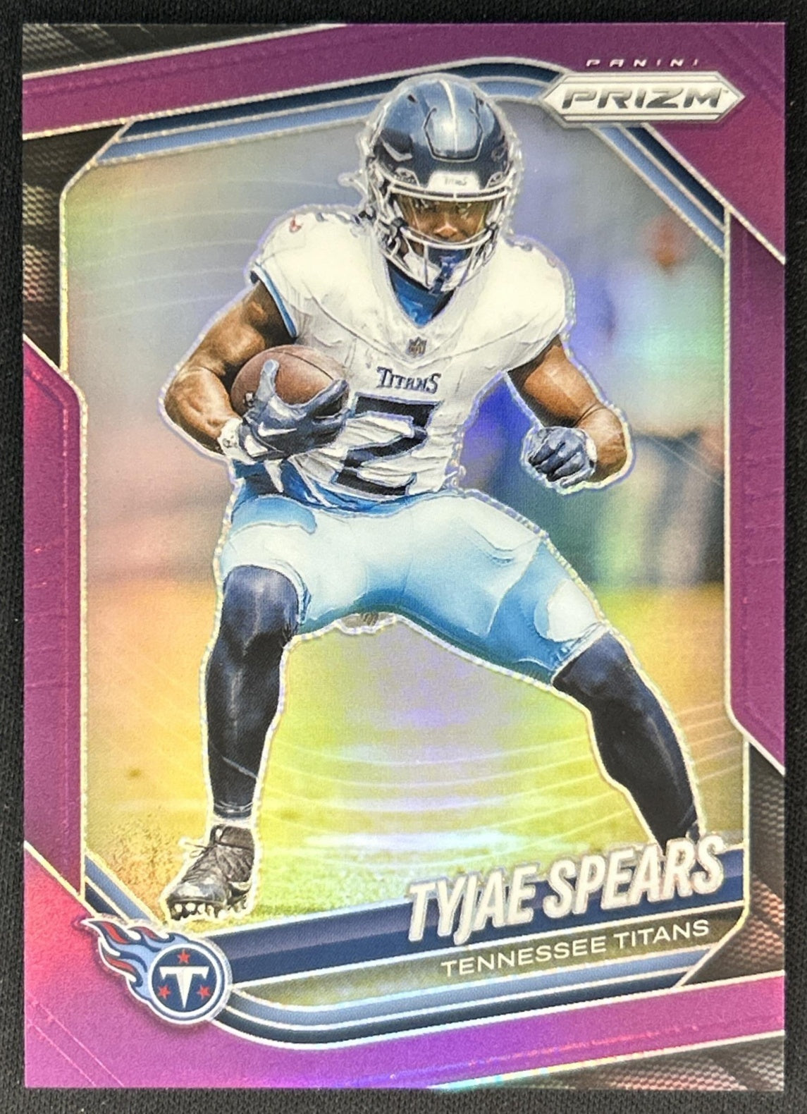 Tyjae Spears 2025 Panini Prizm Purple /125 Titans