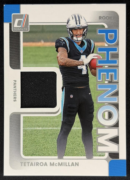 Tetairoa McMillan 2025 Panini Donruss Rookie Phenom Jerseys Panthers front
