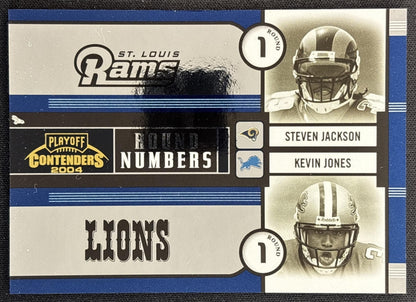 Steven Jackson Kevin Jones 2004 Playoff Contenders Round Numbers Blue /1500