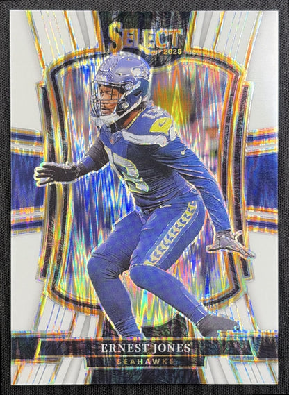 Ernest Jones 2025 Panini Select Premier Level White Prizm Shock /799 Seahawks
