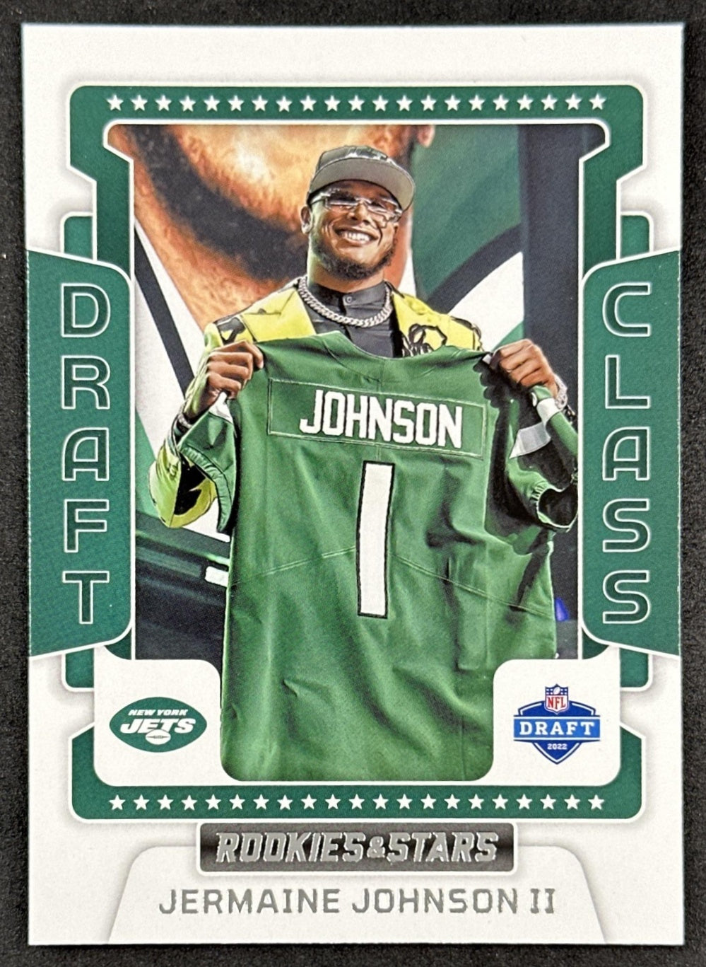 Jermaine Johnson II 2022 Panini Rookies & Stars Draft Class Jets Front