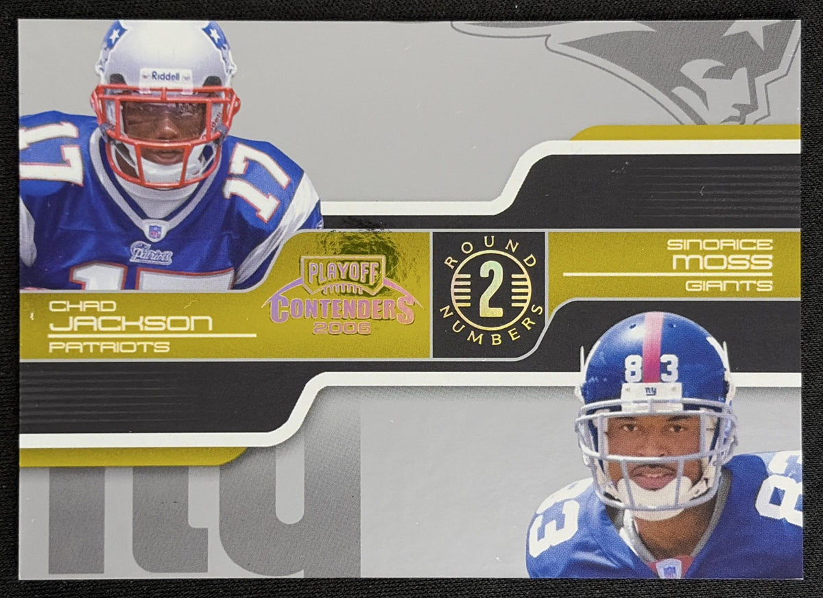 Chad Jackson Sinorice Moss 2006 Playoff Contenders Round Numbers Gold /250 Sports Trading Card
