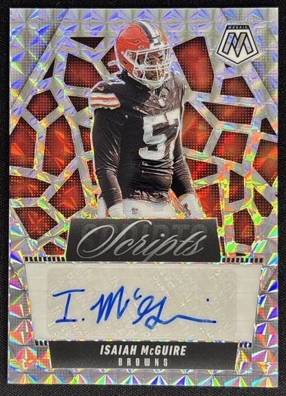 Isaiah McGuire 2025 Panini Mosaic Scripts Browns