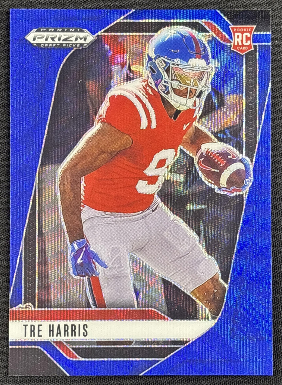 Tre Harris 2025 Panini Prizm Draft Picks Blue Wave /299 Rebels