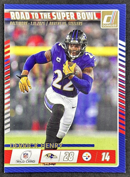 Derrick Henry 2025 Panini Donruss Road to the Super Bowl Wild Card Ravens