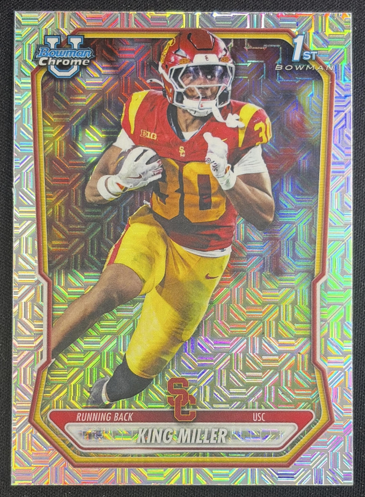 King Miller 2026 Bowman Chrome Prospects Mojo Refractor Trojans