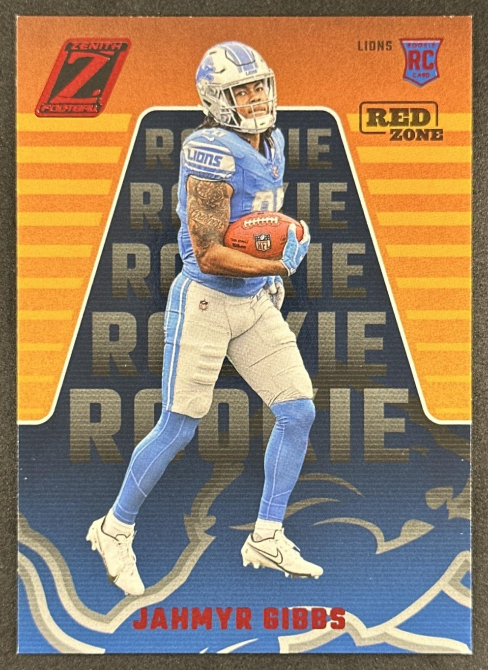 Jahmyr Gibbs 2023 Panini Zenith Red Zone Lions Sports Trading Card