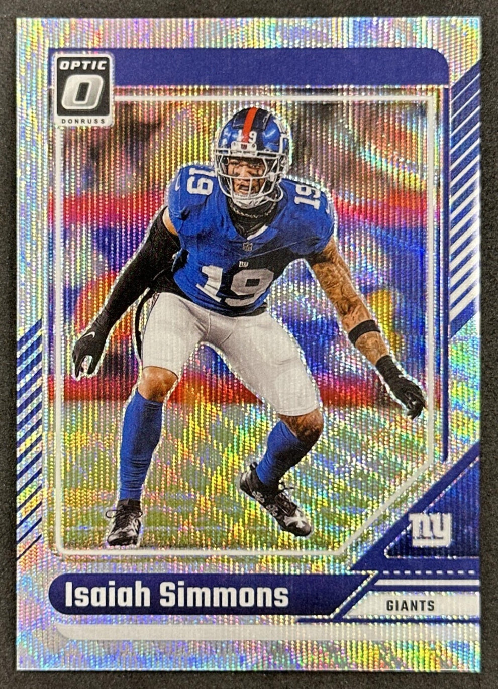Isaiah Simmons 2024 Panini Donruss Optic Wave /300 Giants Default Title Sports Trading Cards