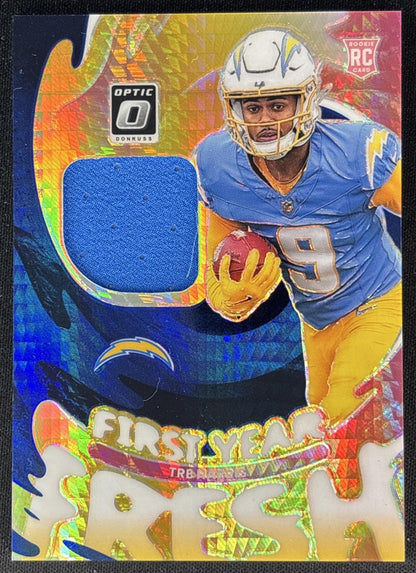 Tre Harris 2025 Panini Donruss Optic First Year Fresh Blue Hyper Prizm Chargers Los Angeles Chargers Sports Trading Cards