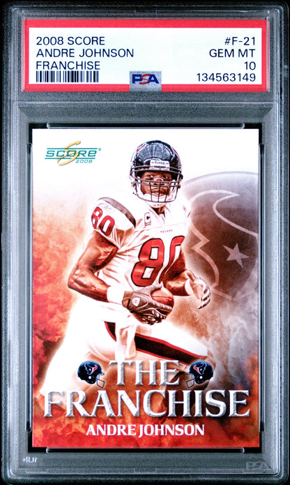 Andre Johnson 2008 Score The Franchise PSA 10 Texans front
