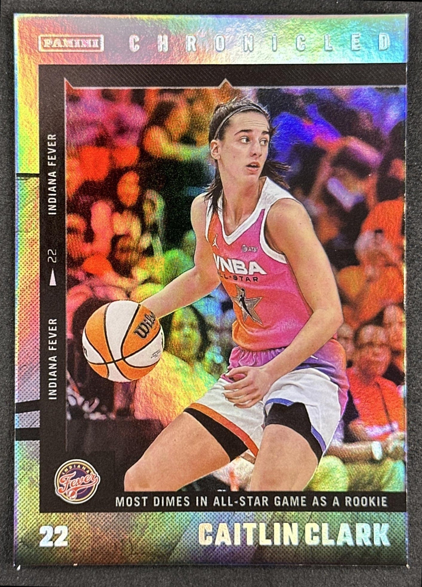 Caitlin Clark 2025 Panini Chronicled WNBA Holo Fever 7 Indiana Fever
