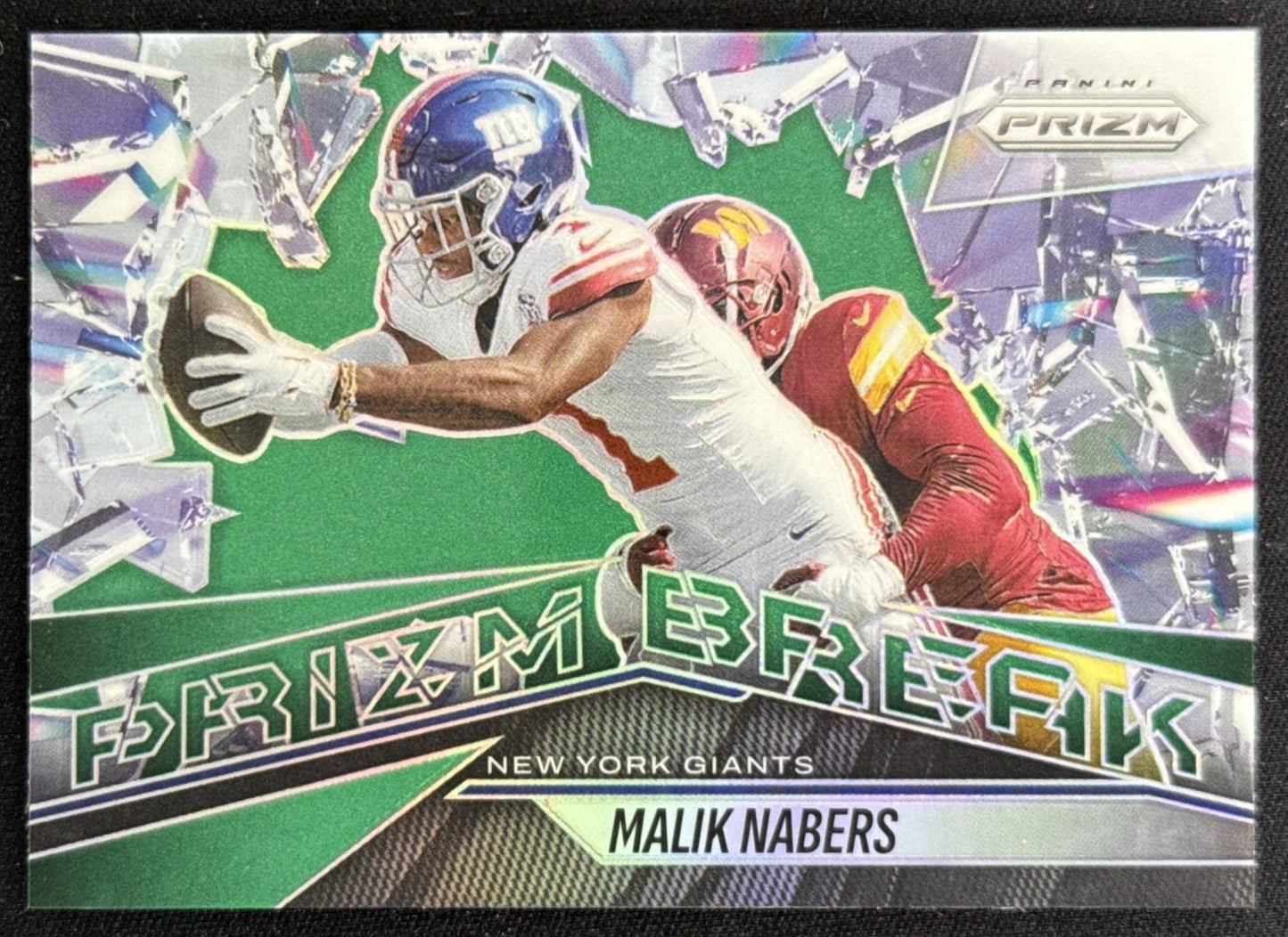 Malik Nabers 2025 Panini Prizm Break Green Giants Sports Trading Card