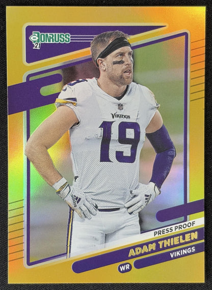 Adam Thielen 2021 Panini Donruss Press Proof Variation Premium Vikings - Minnesota Vikings