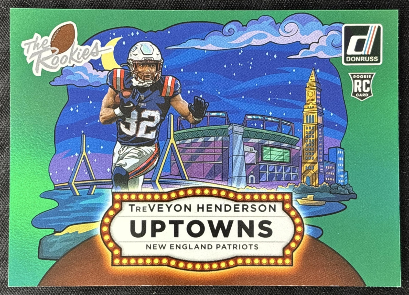 TreVeyon Henderson 2025 Donruss Rookies & Highlights Uptown Horizontal Green Patriots New England Patriots