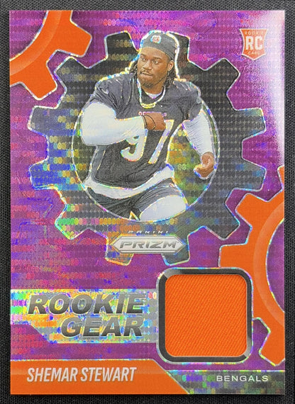 Shemar Stewart 2025 Panini Prizm Rookie Gear Purple Pulsar Bengals
