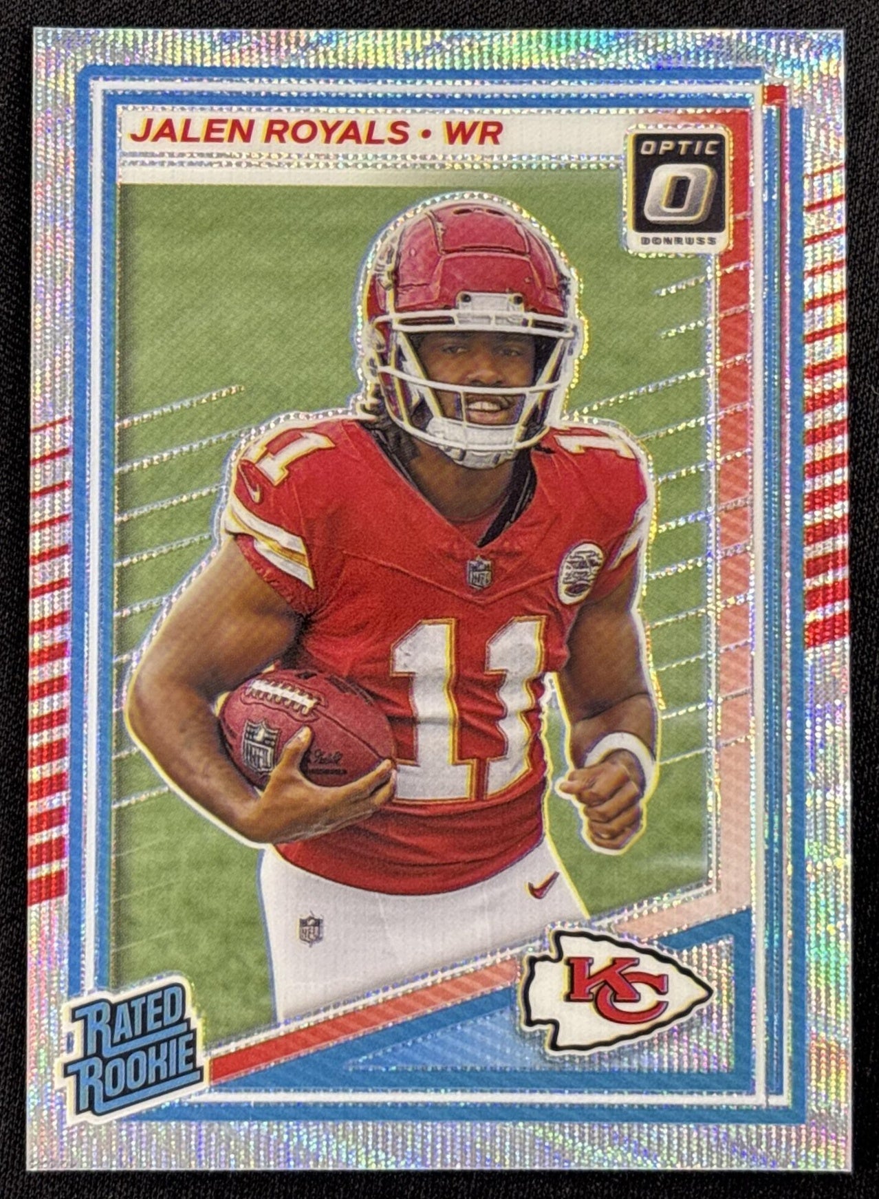 Jalen Royals 2025 Panini Donruss Optic Rated Rookie Wave Prizm /300 Chiefs