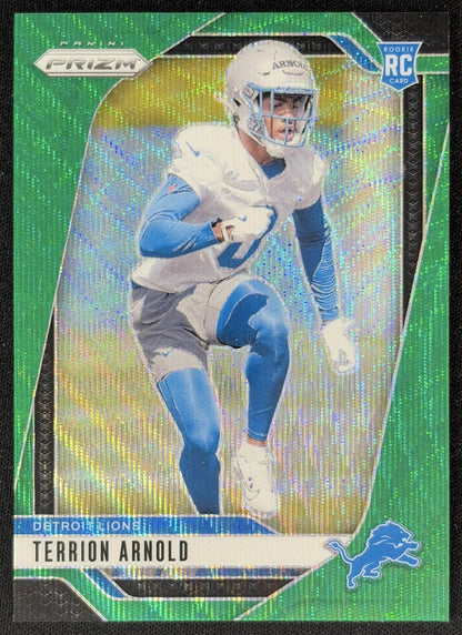 Terrion Arnold 2024 Panini Prizm Green Wave Lions front